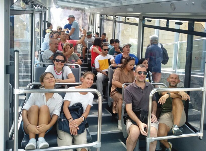 Italian guests enjoy Funicular in Baku